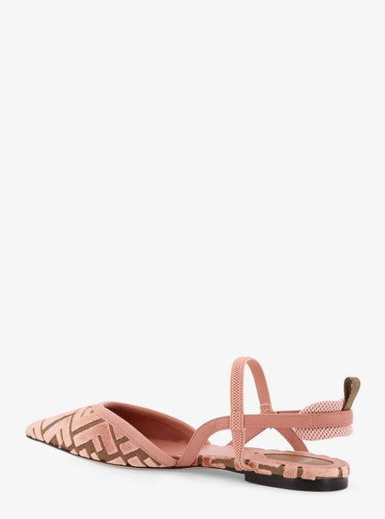 Fendi Ff Jacquard Velvet Slingback Ballerinas