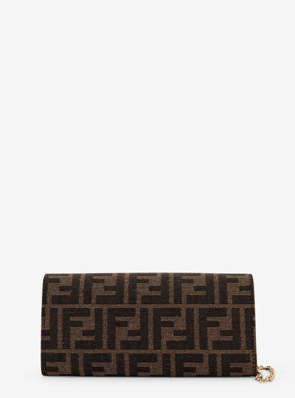 Fendi Continental With Chain Baguette Ff Jacquard Fabric Shoulder Bag