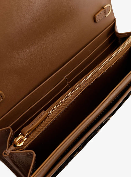 Fendi Continental With Chain Baguette Ff Jacquard Fabric Shoulder Bag