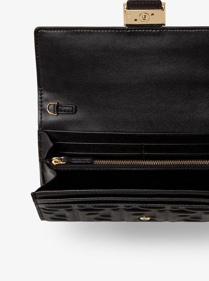 Fendi Continental With Chain Baguette Ff Jacquard Fabric Shoulder Bag