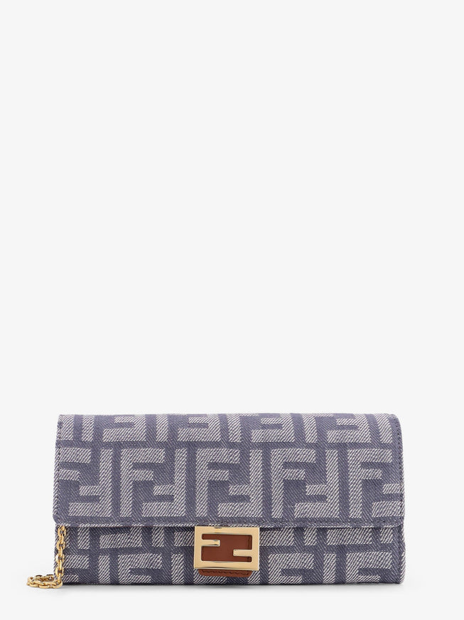 Fendi Continental With Chain Baguette Ff Jacquard Fabric Shoulder Bag