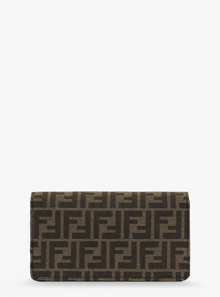 Fendi Baguette Wallet On Chain Leather Shoulder Bag With Ff Motif