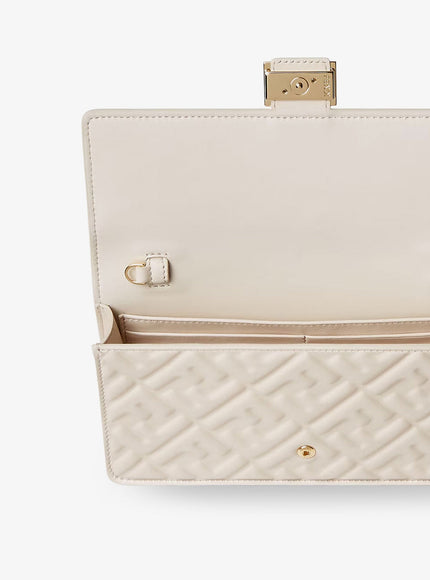 Fendi Baguette Wallet On Chain Leather Shoulder Bag With Ff Motif