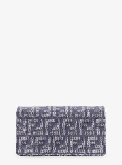 Fendi Baguette Wallet On Chain Leather Shoulder Bag With Ff Motif