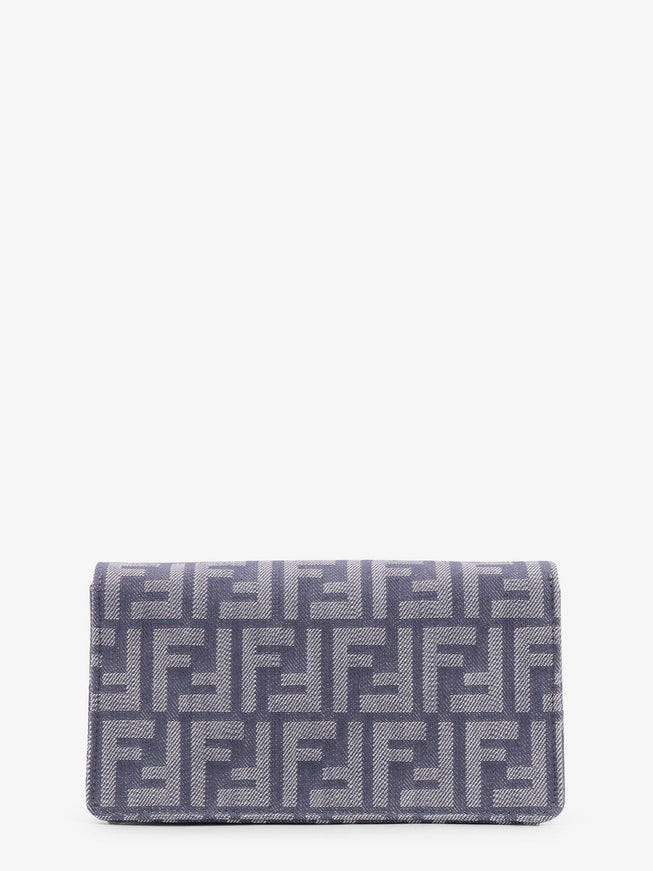 Fendi Baguette Wallet On Chain Leather Shoulder Bag With Ff Motif