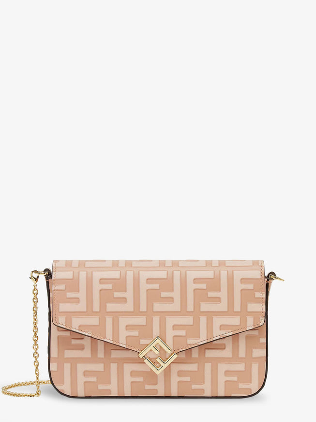 Fendi Wallet On Chain Ff Diamonds Leather Shoulder Bag Uni Bal Rose+R Quarzo+Os