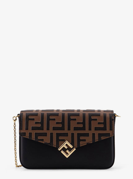 Fendi Wallet On Chain Ff Diamonds Leather Shoulder Bag Uni Maya+Nero+Os