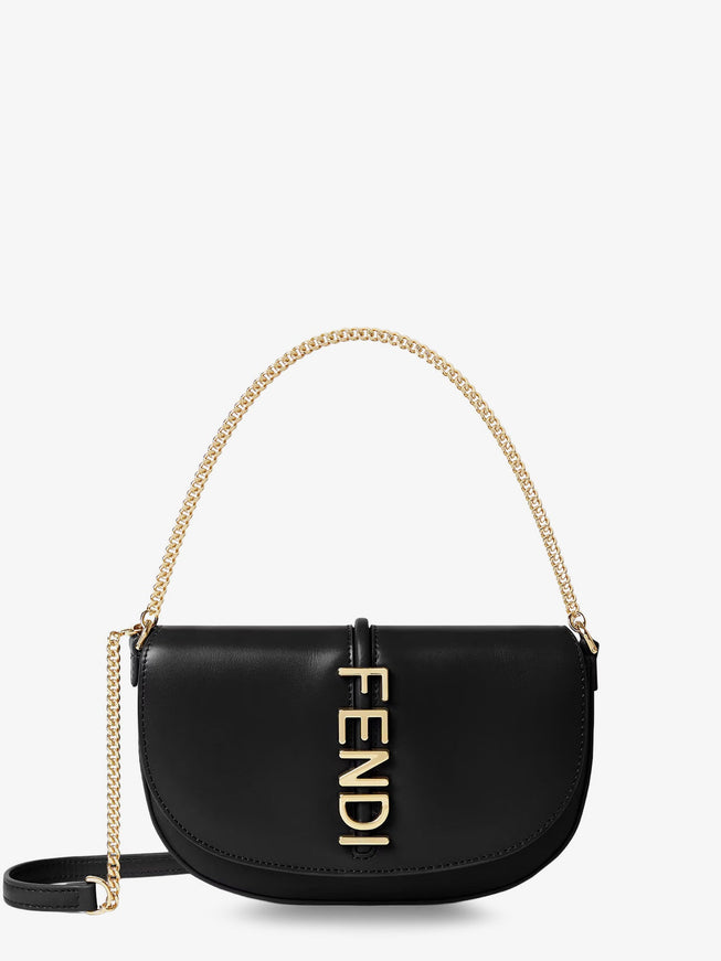 Fendi Wallet On Chain Fendigraphy Leather Shoulder Bag Uni Nero+Oro Soft