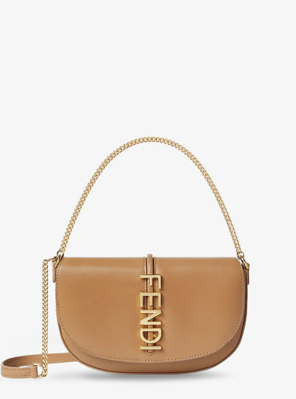 Fendi Wallet On Chain Fendigraphy Leather Shoulder Bag Uni Cappuccino+Os