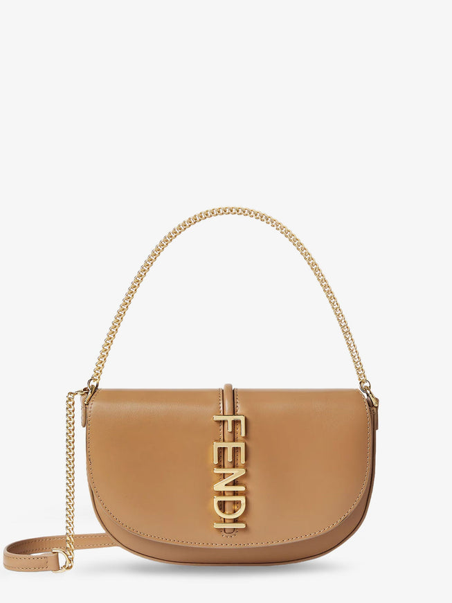 Fendi Wallet On Chain Fendigraphy Leather Shoulder Bag Uni Cappuccino+Os