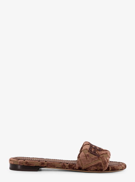 Fendi Fendi Sunshinew Velvet Slide Beig.choco Chocolate