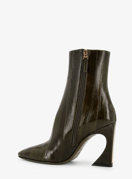 Fendi Fendi Arco Hagfish Leather Ankle Boots
