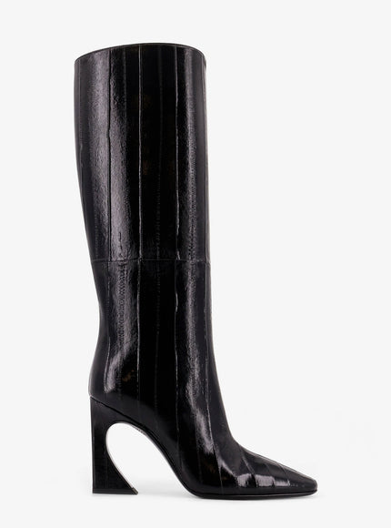 Fendi Fendi Arco Hagfish Leather Boots Nero
