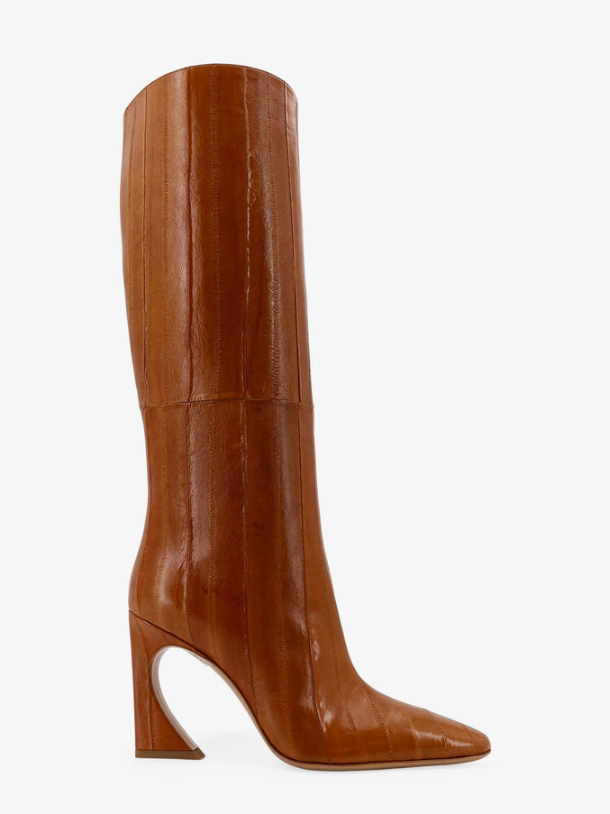 Fendi Fendi Arco Hagfish Leather Boots Beige