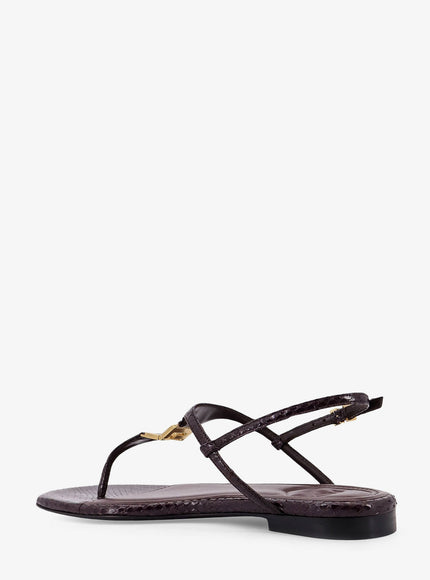 Fendi Fold Leather Sandals With Reptile Effect