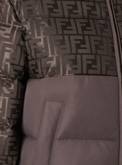 Fendi Down Jacket With Ff Jacquard Insert