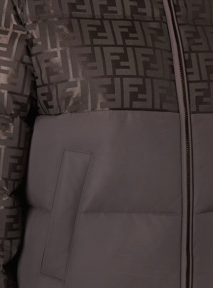 Fendi Down Jacket With Ff Jacquard Insert