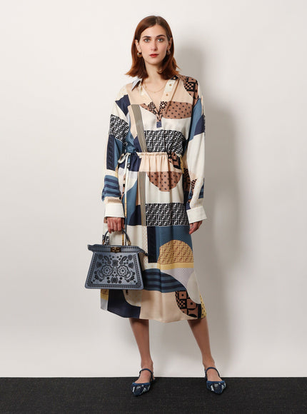 Fendi Patchwork Silk Dress