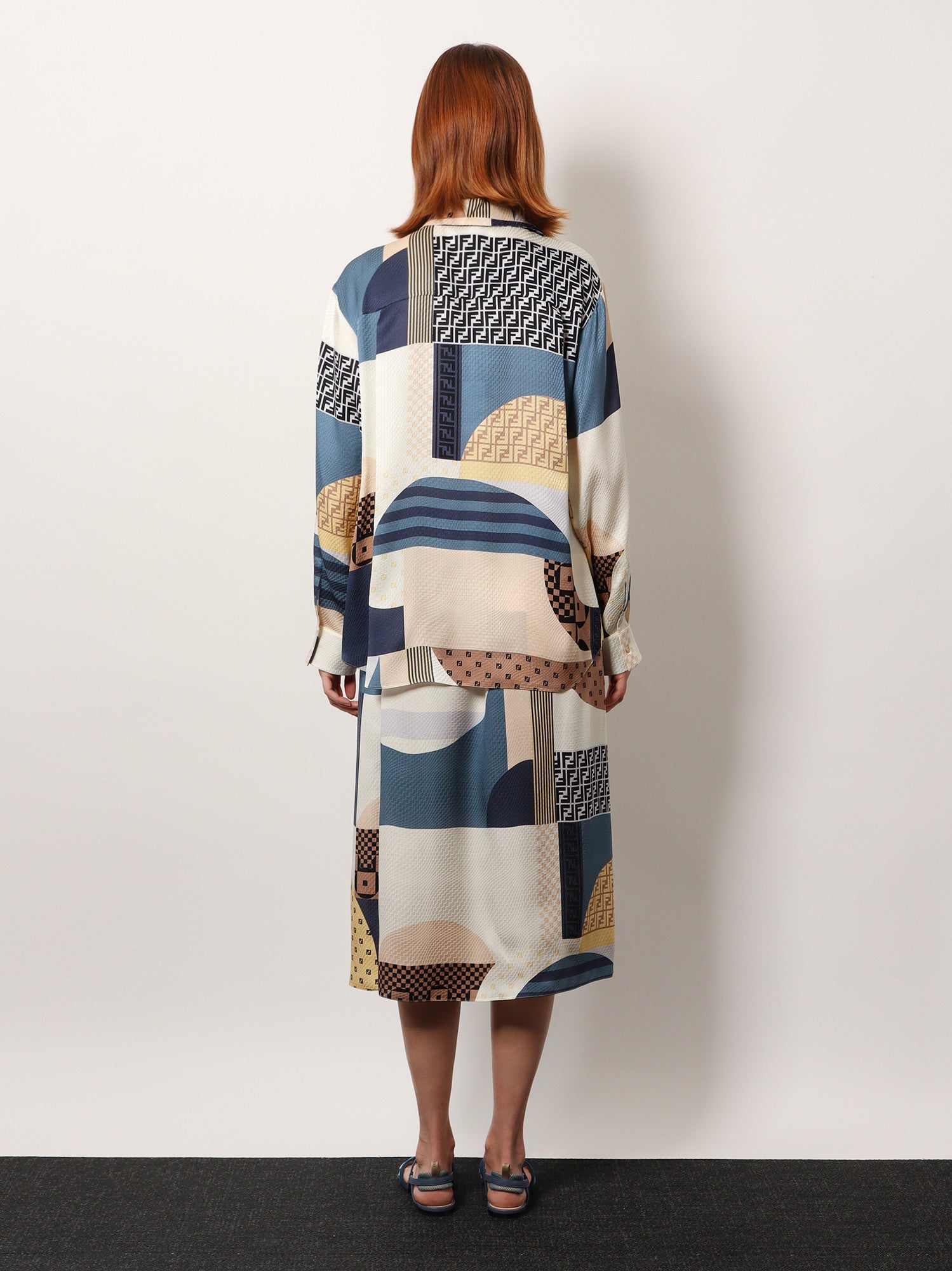 Fendi Patchwork Silk Dress Ellie Belle Fendi Patchwork Silk Dress Ellie Belle