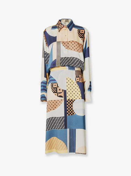 Fendi Patchwork Silk Dress