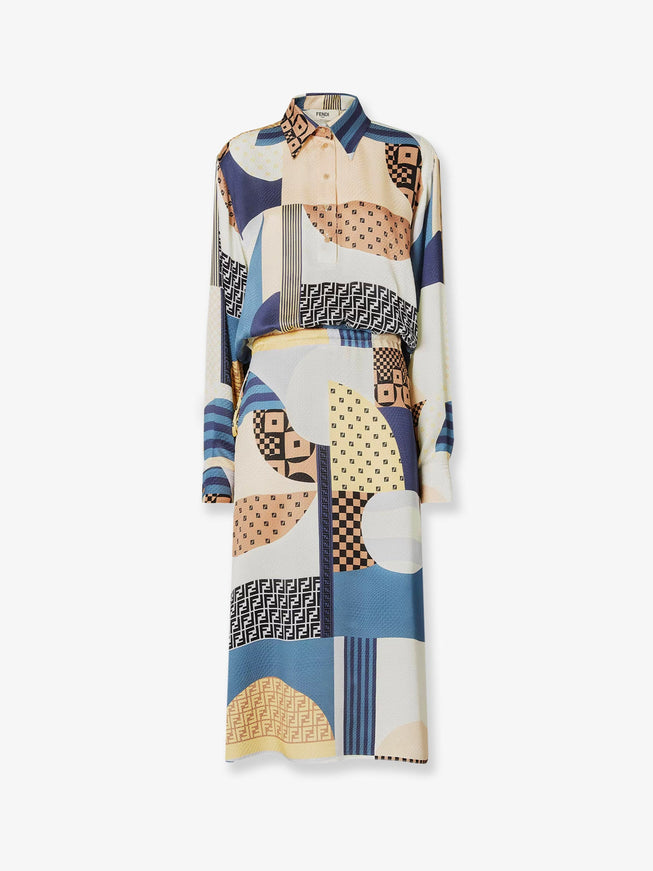 Fendi Patchwork Silk Dress
