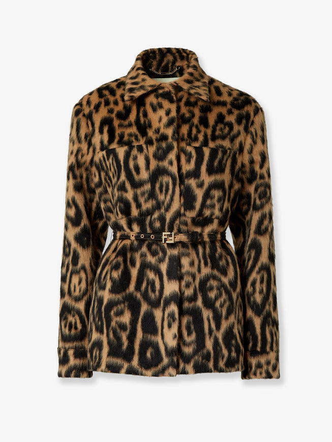 Fendi Fendi Leo Wool Go-To Jacket Camel-25
