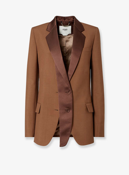 Fendi Wool And Mohair Blazer Tobacco