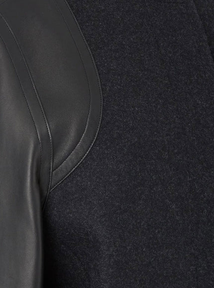 Fendi Virgin Wool Coat With Leather Sleeves