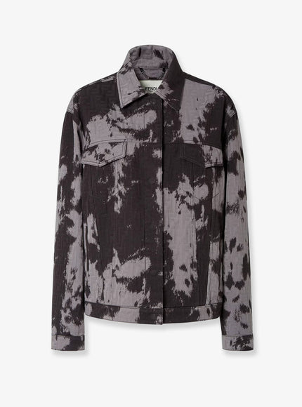 Fendi Ff Animalier Denim Jacket Black
