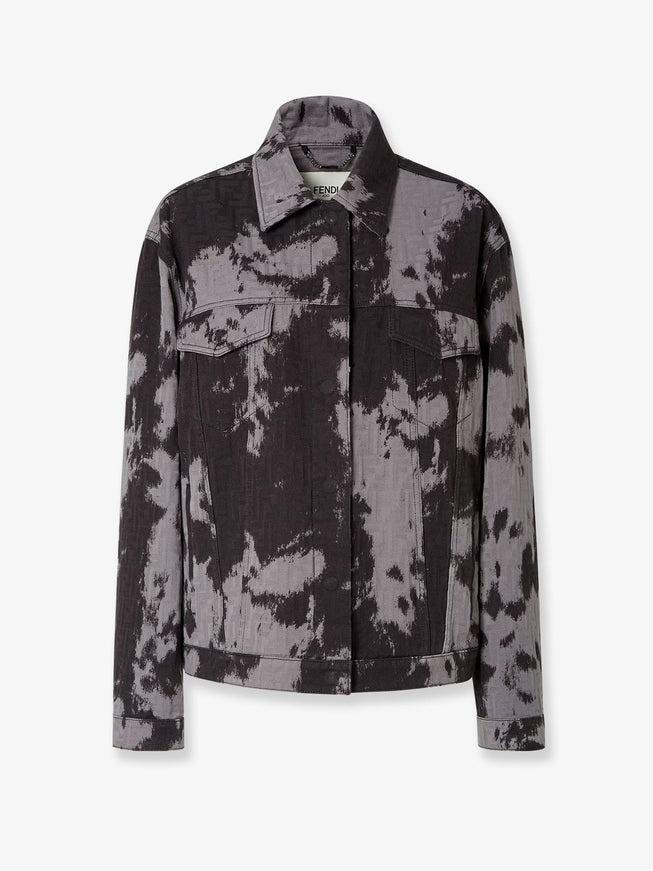 Fendi Ff Animalier Denim Jacket Black