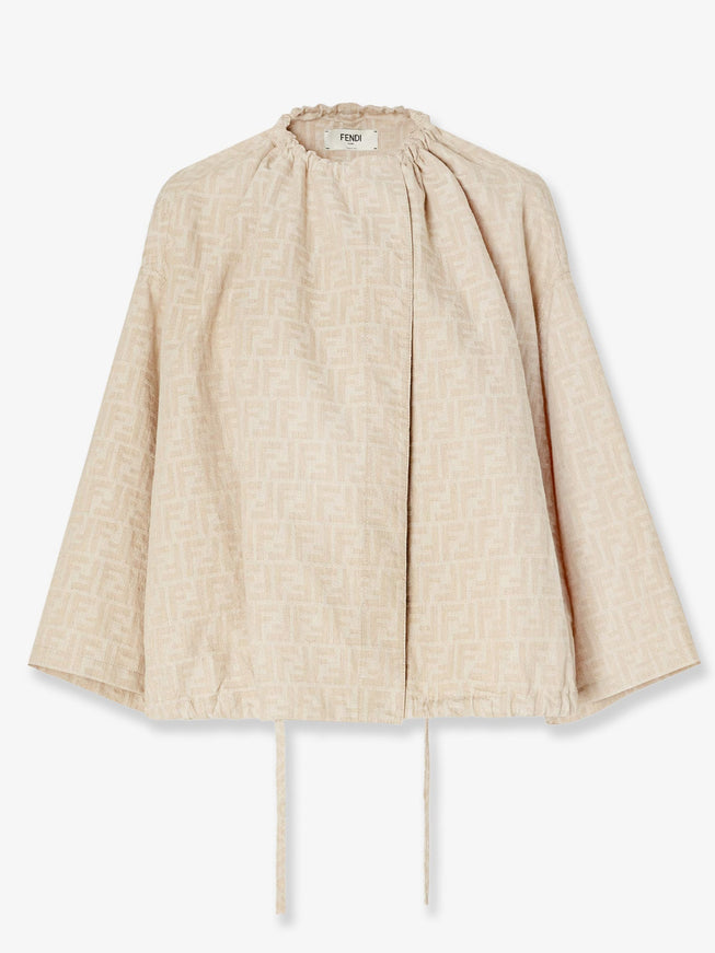 Fendi Ff Cotton And Linen Jacket Raffia-25