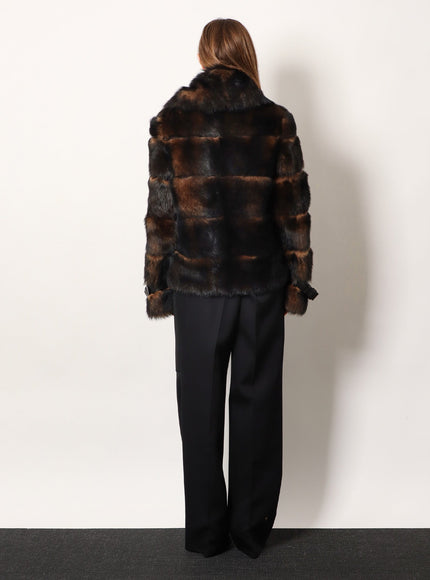 Fendi Brown Backed Sheepskin And Nappa Jacket