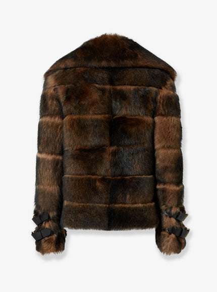 Fendi Brown Backed Sheepskin And Nappa Jacket