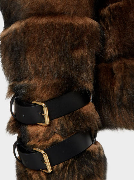 Fendi Brown Backed Sheepskin And Nappa Jacket