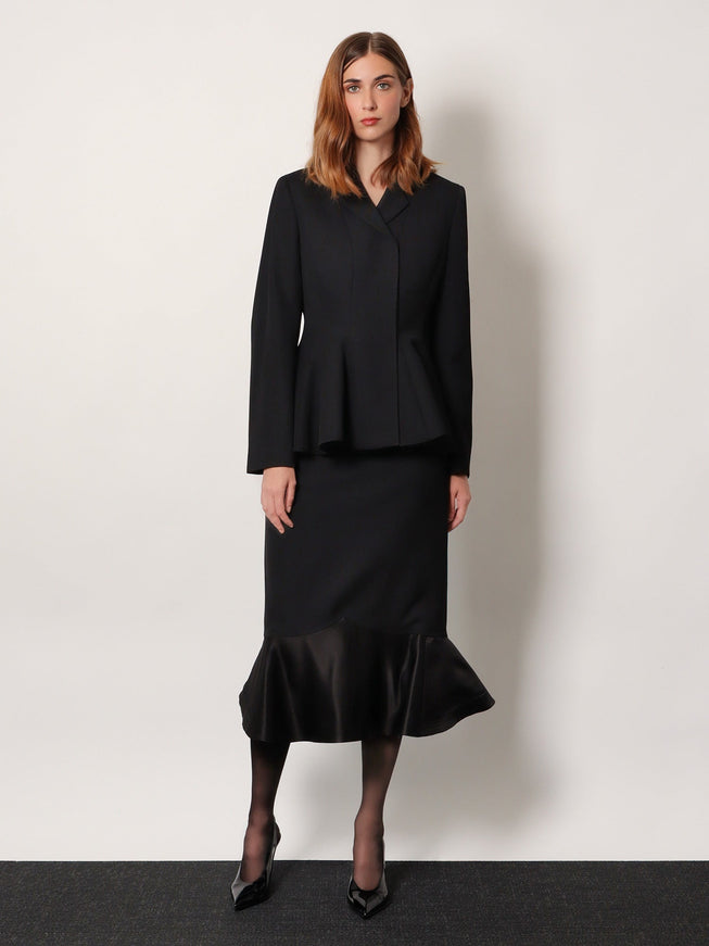 Fendi Grain De Pouder Wool Skirt