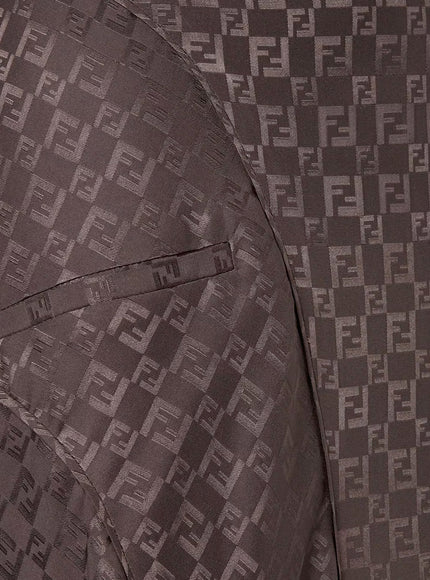 Fendi Midi Ff Jacquard Silk Skirt