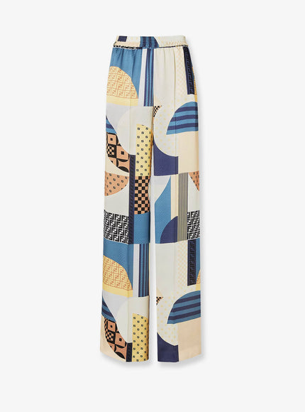 Fendi Patchwork Silk Trousers