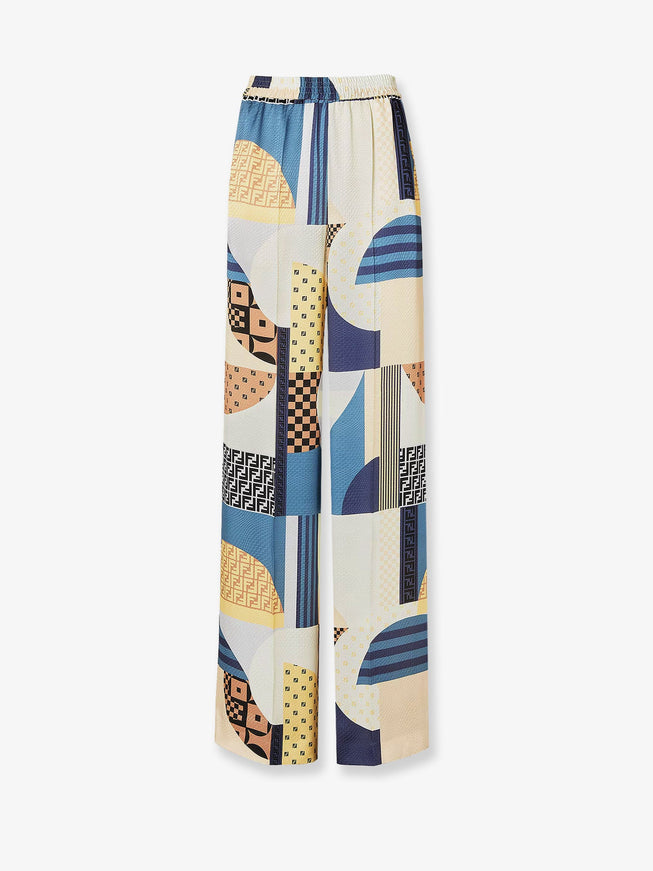 Fendi Patchwork Silk Trousers