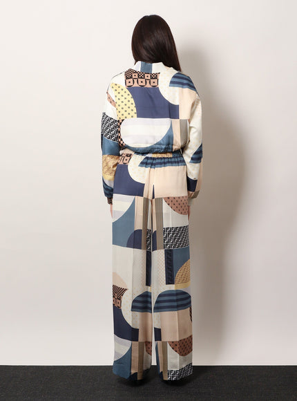 Fendi Patchwork Silk Trousers