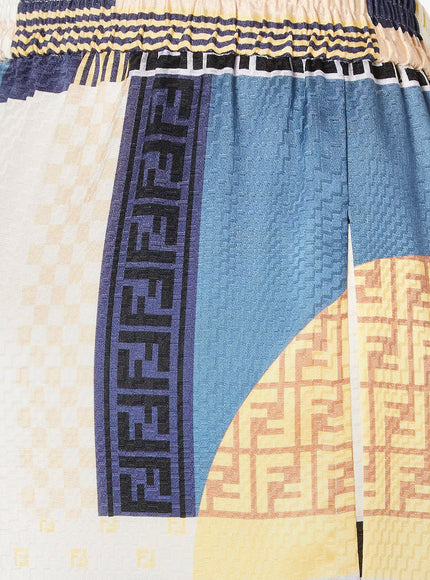 Fendi Patchwork Silk Trousers