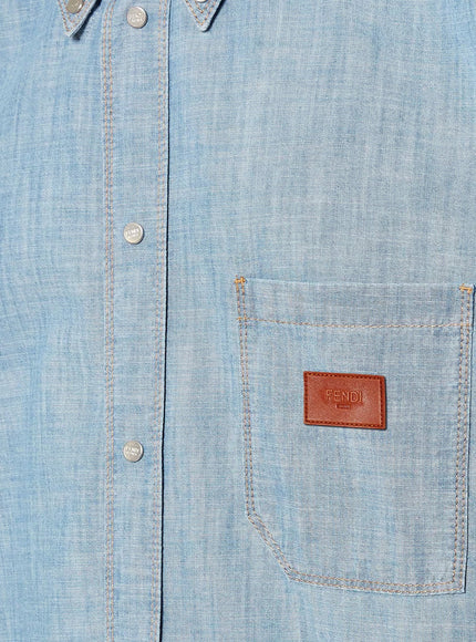 Fendi Cotton Shirt With Denim Effect