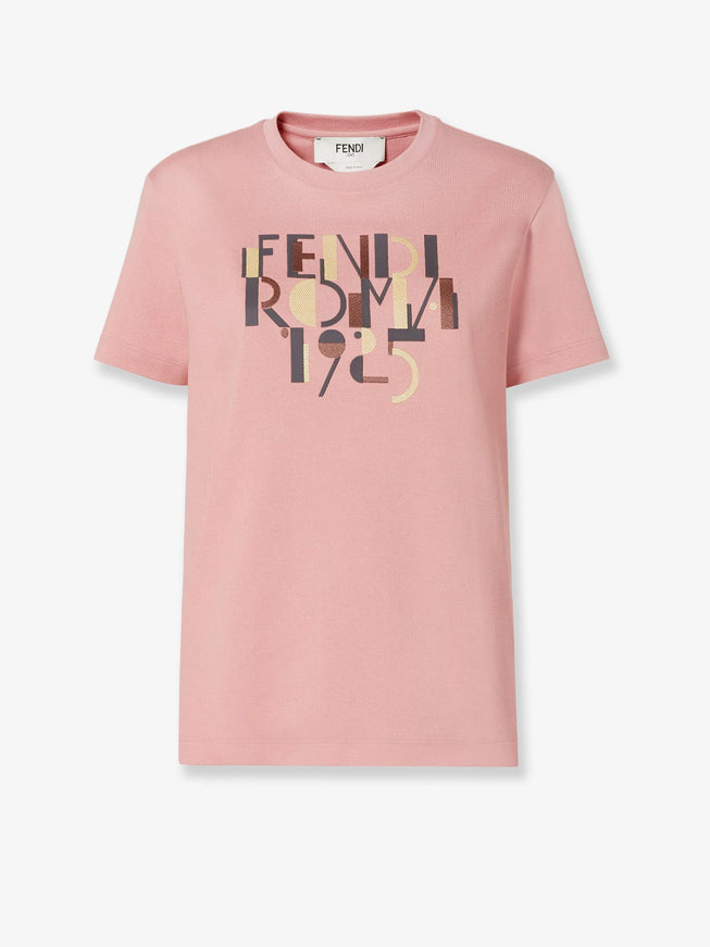 Fendi Cotton Blend T-Shirt Blush