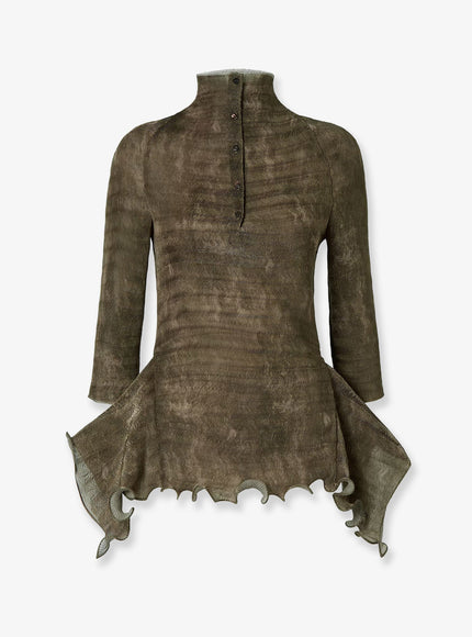 Fendi Pleated Shirt Olive