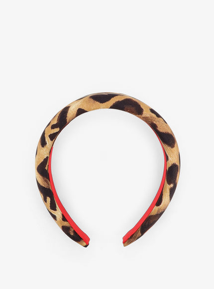 Fendi Silk Headband With Fendi Leo Print Uni Marrone