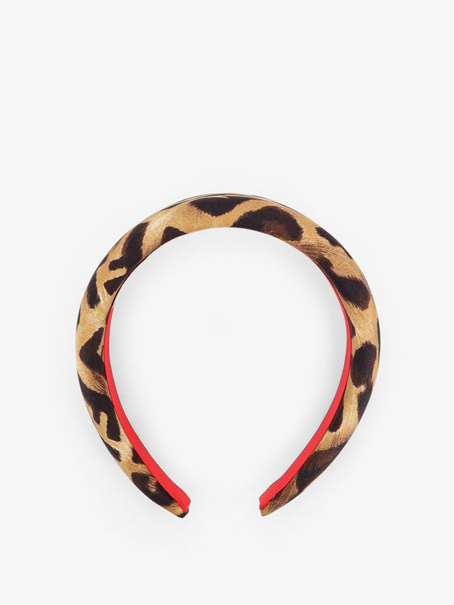 Fendi Silk Headband With Fendi Leo Print Uni Marrone
