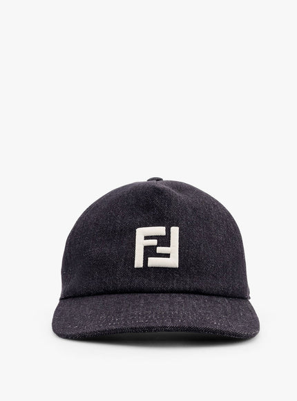 Fendi Denim Baseball Hat With Logo Embroidery Uni Nero