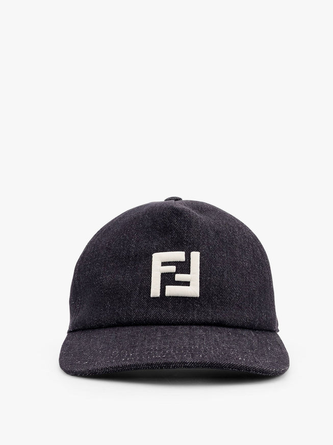 Fendi Denim Baseball Hat With Logo Embroidery Uni Nero