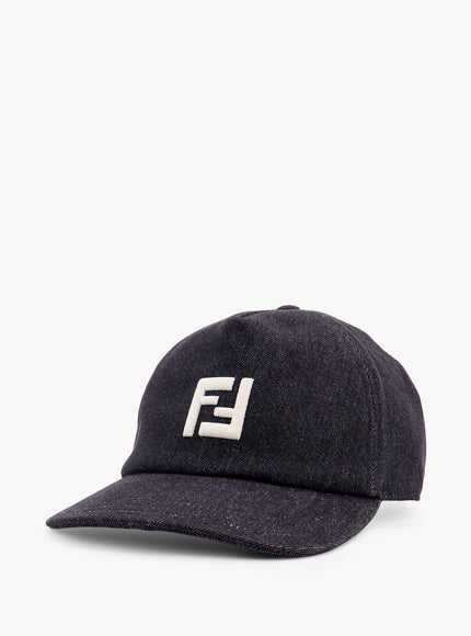 Fendi Denim Baseball Hat With Logo Embroidery