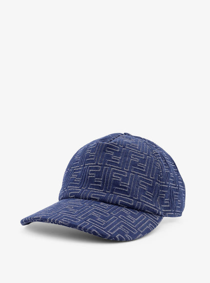 Fendi Ff Jacquard Denim Baseball Hat