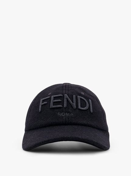 Fendi Wool Blend Baseball Hat With Logo Embroidery Uni Nero